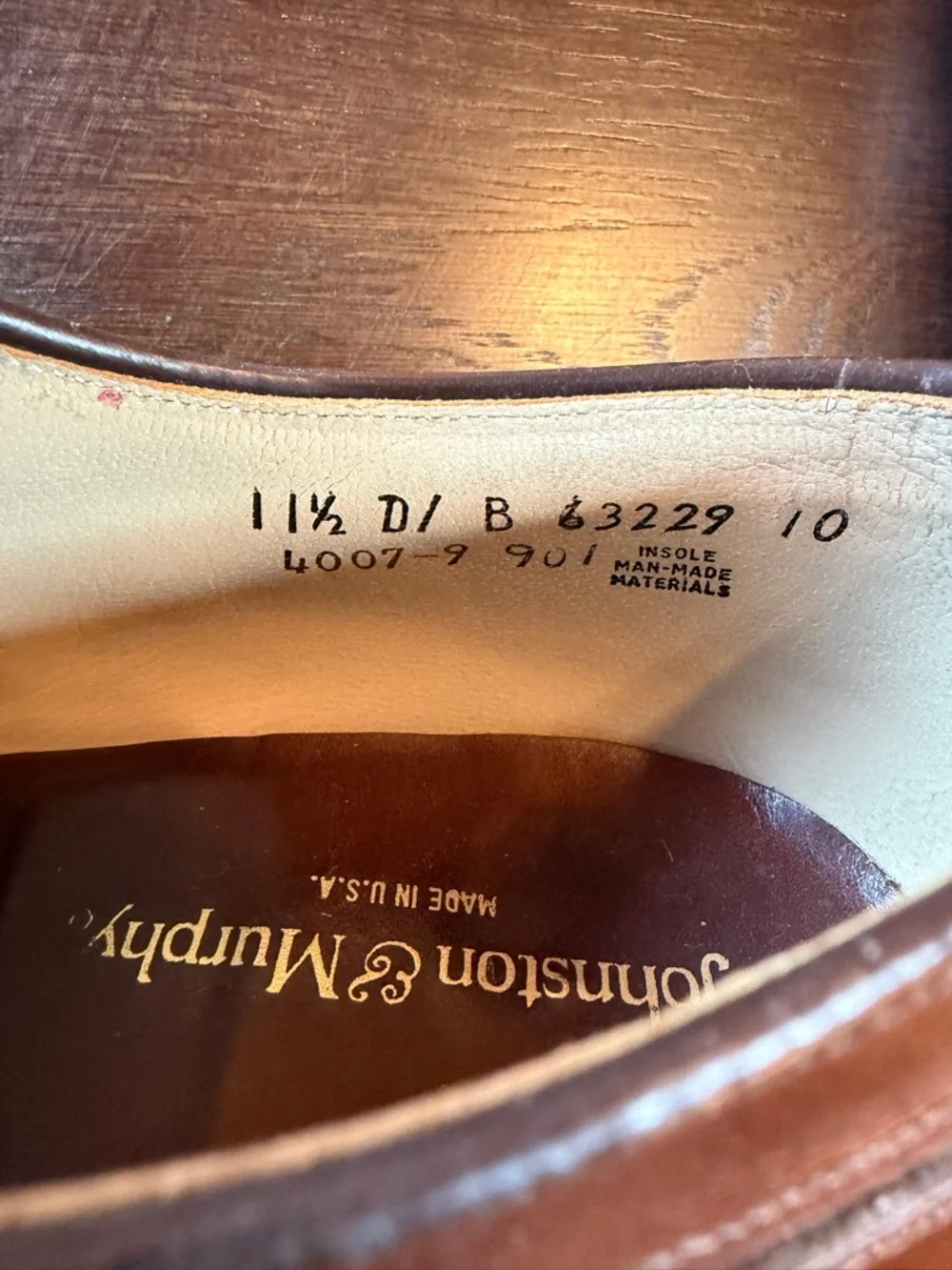 Vintage Johnston & Murphy Oxblood Plain Toe Derby Shoes 11.5 D Old Money
